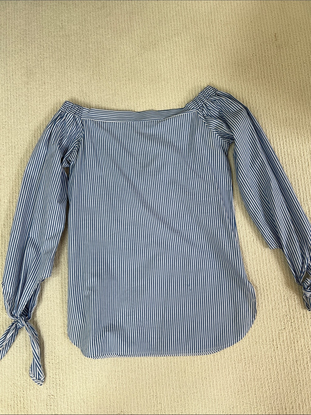 CJ Laing blue/white pin stripe high-quality cotton top
